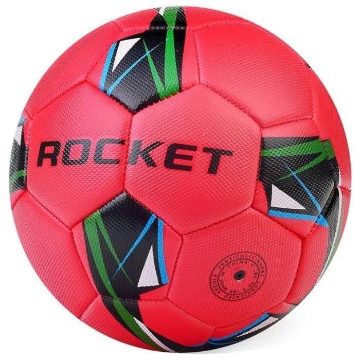 Мяч футбольный №5 «Rocket» PU, машинная сшивка, цв: красный.