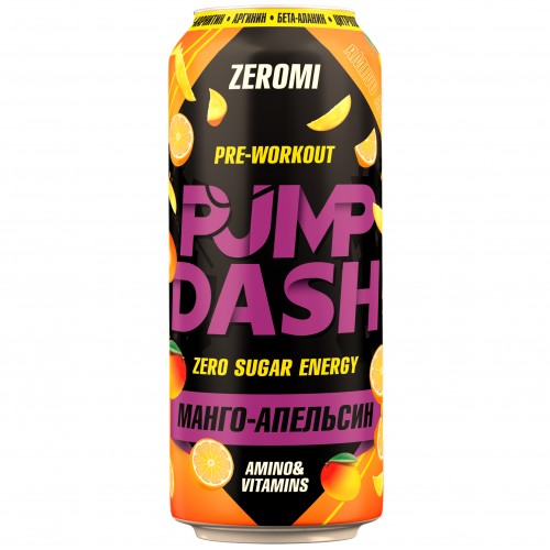 Напиток энергетический «Pump Dash» манго-апельсин, 500 мл.