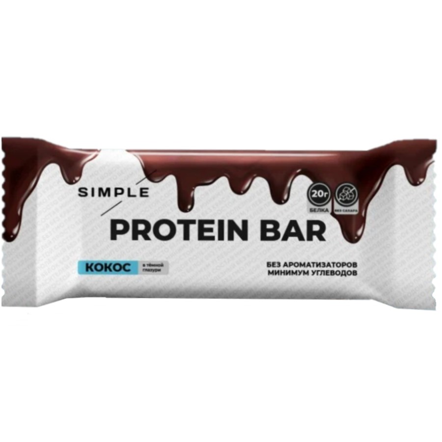Батончик протеиновый «Protein Bar» глазурь, кокос, 50 гр.